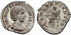 The Barry Feirstein Collection of Ancient Coins Part I The Roman Empire The mint is Roma unless otherwise stated Tranquillina, wife of Gordian III No.: 153 Estimate: CHF 16000 d=22 mm Denarius 241, AR