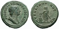 The Roman Empire The mint is Roma unless otherwise stated Aurelianus, 270 – 275 No.: 822 Estimate: CHF 7500 d=26 mm As, Cyzicus circa 270-275, æ 8.35 g. SOL DOMINVS IMPERI ROMANI Bare-headed and drape