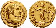 The Roman Empire The mint is Roma unless otherwise stated Maximinus II Daia caesar, 305 – 308 No.: 848 Estimate: CHF 8000 d=20 mm Aureus, Siscia circa 308, AV 5.55 g. MAXIMI – NVS NOB C Laureate head 