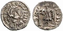 The Roman Empire The mint is Roma unless otherwise stated Majoran, 457 – 461 No.: 911 Estimate: CHF 3500 d=11 mm Half-siliqua (?), uncertain mint in Northern Gaul 457-461, AR 0.44 g. D N MAIORIVNIV He