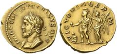 The Roman Empire Tetricus I, 271 – 274. Aureus, Cologne 271, AV 4.44 g. IMP C G P ESV TETRICVS AVG Laureate and cuirassed bust l. Rev. VICTORIA GER M Tetricus, holding globe and sceptre, standing l., 