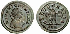 Roman Coins The Roman Empire Divo Nigriniano, son of Carinus No.: 136 Estimate: CHF 5500 d=25 mm Antoninianus 283-284, billon 3.40 g. DIVO NIGRINIANO Radiate and naked half bust r. Rev. CONSECRATIO Ea