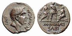 The Barry Feirstein Collection Part IV The Roman Republic Cn. Pompeius the Younger with M. Minatius Sabinus. Denarius, Spain 46-45, AR 3.49 g. IMP – CN MAGN Head of Cn. Pompeius Magnus r. Rev. PR·Q Po
