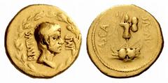 The Barry Feirstein Collection Part IV The Roman Republic Marcus Junius Brutus with Casca Longus. Aureus, mint moving with Brutus in the East 43-42 BC, AV 7.60 g. BRVTVS – IMP Bare head of Brutus r. w