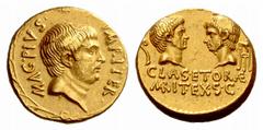 The Barry Feirstein Collection Part IV The Roman Republic Sextus Pompeius. Aureus, Sicily 42-40, AV 8.13 g. MAG·PIVS· – IMP .ITER. Bearded and bare head of Sextus Pompeius r.; the whole within oak-wre