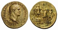 The Barry Feirstein Collection Part IV The Roman Empire Galba, 68 – 69 Sestertius circa December 68, Æ 27.51 g. SER SVLPI GALBA IMP CAESAR AVG P M TR P Laureate bust r., with aegis. Rev. Galba, in mil