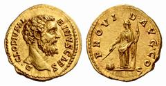 The Barry Feirstein Collection Part IV The Roman Empire Clodius Albinus caesar, 193 - 195 Aureus 143, AV 7.38 g. CLODIVS AL – BINVS CAES Bare head r. Rev. PROVI – D AVG COS Providentia standing, holdi