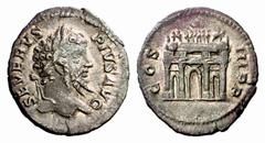 The Barry Feirstein Collection Part IV The Roman Empire Septimius Severus, 193 – 211 Denarius 202-210, AR 2.58 g. SEVERVS – PIVS AVG Laureate head r. Rev. COS – III P P Triumphal arch of Severus, show
