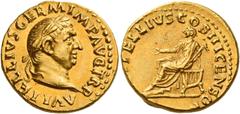 The Roman Empire Vitellius, 2nd January – 20th December 69 Aureus late April-December 69, AV 7.28 g. A VITELLIVS GERM IMP AVG TR P Laureate head r. Rev. [L VI]TELLIVS COS III CENSOR Lucius Vitellius, 