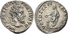 The Roman Empire Pertinax, 1st January – 28th March 193 Denarius 193, AR 3.32 g. IMP CAES P HELV – PERTIN AVG Laureate head r. Rev. VOT DECEN TR P COS II Pertinax, veiled, standing l. and sacrificing 