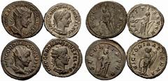 Impero Romano Lotti multipli di monete dell’Impero romano Lotto di quattro monete di Gordiano III.  Antoniniano 238-239,  AR 4,74 g.  C 17.  RIC 34.  -  . Denario 241-243,  AR 3,61 g.  C 120.  RIC 113