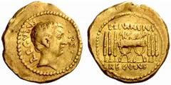 An interesting selection of Roman Gold Coins from the B.d.B Collection The Roman Republic L. Livineius Regulus. Aureus, Roma 42 BC, 8.08 g. REGVLVS – ·P R· Bare head of L. Regulus r. Rev. Curule chair