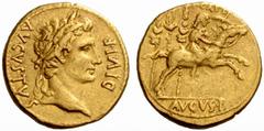 An interesting selection of Roman Gold Coins from the B.d.B Collection The Roman Empire Octavian as Augustus, 27 BC – 14 AD Aureus, Lugdunum 8-7 BC, 7.82 g. AVGVSTVS – DIVI F Laureate head r. Rev. C C