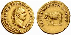 An interesting selection of Roman Gold Coins from the B.d.B Collection The Roman Empire Titus augustus, 79 – 81 Aureus 80, 7.42 g. IMP TITVS CAES VESPASIAN AVG P M Laureate head r. Rev. TR P IX IMP XV
