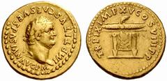 An interesting selection of Roman Gold Coins from the B.d.B Collection The Roman Empire Titus augustus, 79 – 81 Aureus 80, 7.23 g. IMP TITVS CAES VESPASIAN AVG P M Laureate head r. Rev. TR P IX IMP XV