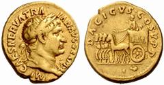 An interesting selection of Roman Gold Coins from the B.d.B Collection The Roman Empire Trajan, 98 – 117 Aureus 103-111, 7.26 g. IMP CAES NERVA TRA – IAN AVG GERM Laureate head r., wearing aegis. Rev.