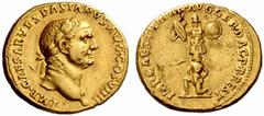An interesting selection of Roman Gold Coins from the B.d.B Collection The Roman Empire Trajan, 98 – 117 Restoration issue in the name of Vespasian. Aureus 98-117, 7.29 g. IMP CAESAR VESPASINVS AVG CO