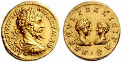 An interesting selection of Roman Gold Coins from the B.d.B Collection The Roman Empire Septimius Severus, 193 – 211 Aureus, Laodicea 198-202, 7.31 g. L SEPT SEV AVG IMP – XI PARTH MAX Laureate, drape