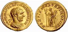 An interesting selection of Roman Gold Coins from the B.d.B Collection The Roman Empire Macrinus, 217 – 218 Aureus January-June 218, 7.40 g. IMP C M OPEL SEV MACRINVS AVG Laureate, draped and cuirasse
