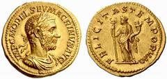 An interesting selection of Roman Gold Coins from the B.d.B Collection The Roman Empire Macrinus, 217 – 218 Aureus 217-218, 6.57 g. IMP C M OPEL SEV MACRINVS AVG Laureate, draped and cuirassed bust r.
