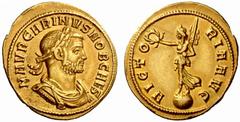 An interesting selection of Roman Gold Coins from the B.d.B Collection The Roman Empire Carinus caesar, 282 – 283. Aureus, Siscia 282, 5.03 g. M AVR CARINVS NOB CAES Laureate, draped and cuirassed bus