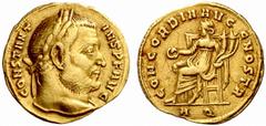 An interesting selection of Roman Gold Coins from the B.d.B Collection The Roman Empire Constantius Chlorus augustus, 305 – 306 Aureus, Aquileia circa 305-306, 5.40 g. CONSTANT – IVS P F AVG Laureate 
