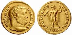An interesting selection of Roman Gold Coins from the B.d.B Collection The Roman Empire Galerius Maximianus caesar, 293 – 305 Aureus, Aquileia 303, 4.90 g. MAXIMIAN – VS CAESAR Laureate head r. Rev. I