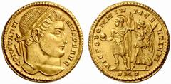 An interesting selection of Roman Gold Coins from the B.d.B Collection The Roman Empire Constantine I, 307 – 337 Solidus, Ticinum July to end of 316, 4.44 g. CONSTANTI – NVS P F AVG Laureate head r. R