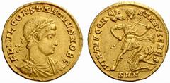 An interesting selection of Roman Gold Coins from the B.d.B Collection The Roman Empire Constantius II caesar, 324 – 377 Solidus, Nicomedia 325, 4.56 g. FL IVL CONSTANTIVS NOB C Laureate, draped and c