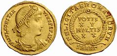 An interesting selection of Roman Gold Coins from the B.d.B Collection The Roman Empire Constantius II augustus, 337 – 361 Solidus, Antiochia 337-347, 4.43 g. FL IVL CONSTAN – TIVS PEP AVG Pearl diade