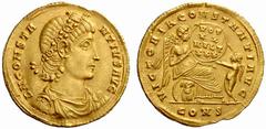 An interesting selection of Roman Gold Coins from the B.d.B Collection The Roman Empire Constantius II augustus, 337 – 361 Solidus, Constantinopolis 337-340, 4.46 g. D N CONSTA – NTIVS AVG Rosette dia