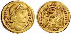 An interesting selection of Roman Gold Coins from the B.d.B Collection The Roman Empire Constantius II augustus, 337 – 361 Solidus, Antiochia 355-361, 4.43 g. CONSTAN – TIVS P F AVG Pearl diademed hea