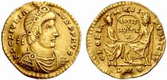 An interesting selection of Roman Gold Coins from the B.d.B Collection The Roman Empire Julian II caesar, 355 – 360 Solidus, Lugdunum 360, 4.37 g. FL CL IVLIA – NVS P P AVG Rosette diademed, draped an