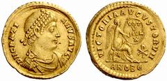 An interesting selection of Roman Gold Coins from the B.d.B Collection The Roman Empire Gratian, 367 – 383 Solidus, Antiochia 367-375, 4.45 g. D N GRATI – ANVS AVG Pearl diademed, draped and cuirassed