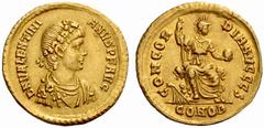 An interesting selection of Roman Gold Coins from the B.d.B Collection The Roman Empire Valentinian II, 375 – 392 Solidus, Constantinopolis 378-383, 4.42 g. D N VALENTINI – ANVS P F AVG Rosette diadem