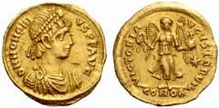 An interesting selection of Roman Gold Coins from the B.d.B Collection The Roman Empire Honorius, 393 – 423 Tremissis, Constantinopolis 397-402, 1.50 g. D N HONORI – VS P F AVG Pearl diademed, draped 
