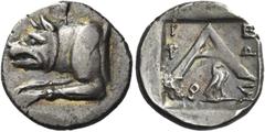 Greek Coins Greek Coins. Argolis, Argos. Hemidrachm circa 80s-50s, AR 2.38 g. Forepart of wolf l. Rev. Large A; in field, I – E/P – Ω/NO – Σ and beneath, eagle with folded wings standing r. on thunder