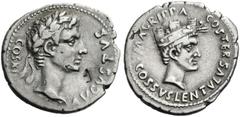 Roman Empire Roman Empire. Octavian as Augustus, 27 BC – 14 AD. Cossus Cornelius Lentulus. Denarius 12 BC, AR 3.65 g. AVGVSTVS – COS XI Oak-wreathed head of Augustus r. Rev. M AGRIPPA – COS TER / COSS