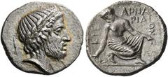 The Collection of Greek coins of a Man in Love with Art Part III Kierion. Hemidrachm circa 400-360, AR 2.66 g. Laureate head of Zeus r., slightly bearded; behind, thunderbolt. Rev. ΚΙΕ – ΡΙΑΙ – ΟΝ / Α