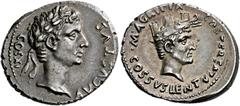 The Roman Empire Octavian as Augustus, 27 BC – AD 14. Cossus Cornelius Lentulus. Denarius 12 BC, AR 4.09 g. AVGVSTVS – COS XI Oak-wreathed head of Augustus r. Rev. M AGRIPPA – COS TER / COSSVS LENTVLV