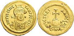 Migration of the Germanic Tribes The Merovingians. Gundowald usurper, 581/2-585. Solidus of 21 siliquae, in the name of Tiberius II Constantine, Marseilles circa 581-582, AV 3.90 g. DN TIb CONS TANT P