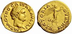 Auction 51 Part I The Roman Empire Otho, 15 January – mid April 69 Aureus 15th January -March 8th 69, AV 7.35 g. IMP M OTHO CAESAR AVG TR P Bare head r. Rev. VICTORIA OTHONIS Victory, draped, alightin