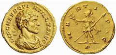 Auction 51 Part I The Roman Empire Quintillus, brother of Claudius II, July – September (?) 270 Aureus, Mediolanum July – September (?) 270, AV 4.87 g. IMP C M AVR QVI – NTILLVS AVG Laureate, draped a