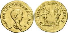 Roman Gold Coins Saloninus caesar, 256 – 260 Aureus, Colonia Agrippinensis circa 258-260, AV 2.57 g. SALON VALERIANVS CAES Bare-headed and draped bust r. Rev. P – RINCIPI IVVENTVTIS Prince standing l.