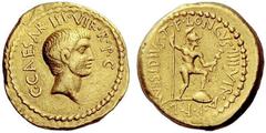 Part I The Roman Republic Octavian with L. Mussidius T.F. Longus. Aureus 42, AV 8.01 g. C·CAESAR·III·VIR·R·P·C Bare head r. Rev. L·MVSSIDIVS·T·F·LONGVS·IIII·VIR·A·P·F· Mars, wearing Corinthian helmet,