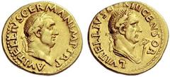 Part I The Roman Empire Vitellius, 2nd January – 20th December 69 (recognised Emperor in Roma on 19th April) Aureus late April-early December 69, AV 7.2 g. A VITELLIVS GERMAN IMP TR P Laureate head of