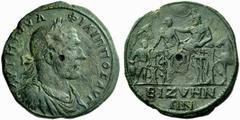 Part I The Roman Empire Philip I, 244 – 249 Medallion, Bizya Thraciae 244-249, Æ 29.65 g. AVTMIOVΛ − ΦΙΛΙΠΠΟC AVG Laureate, draped and cuirassed bust r. Rev. Asclepius reclining l. on couch and placin