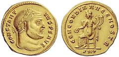 Part I The Roman Empire Constantius Chlorus augustus, 305 – 306 Aureus, Ticinum 305, AV 5.56 g. CONSTANT – IVS P F AVG Laureate head r. Rev. CONCORDIA AVGG NOSTR Concordia seated l., holding patera an