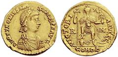 Part I The Roman Empire Petronius Maximus, 16th March – 31st May 455 Solidus circa 455, AV 4.39 g. D N PETRONIVS MA – XIMVS P F AVG Pearl-diademed, draped and cuirassed bust r. Rev. VICTORI – A AVGGG 