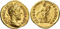 The Roman Empire Marcus Aurelius augustus, 161 – 180 Aureus 178, AV 7.31 g. M AVREL ANTO – NINVS AVG Laureate, draped and cuirassed bust r. Rev. TR P XXXII IMP – VIIII COS III P P Annona, draped and d